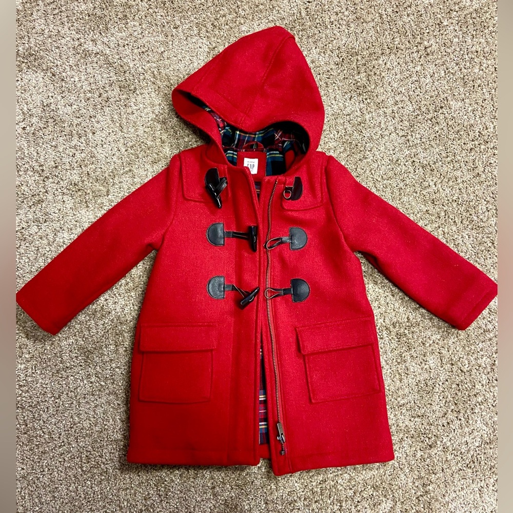 NWOT Toddler Red Pea Coat